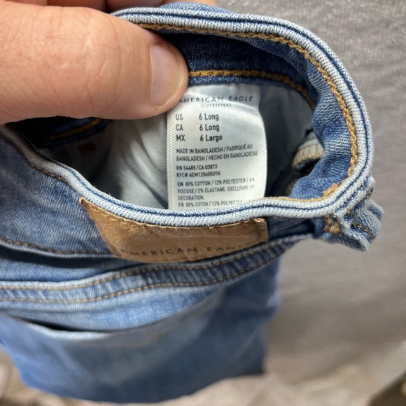 American Eagle Next Level Stretch Jegging Jeans Womens 6 Long Blue Denim 2570 - Picture 4 of 11